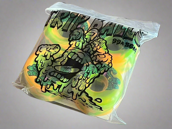 Slime Balls skateboard wheels Face Melter Trip Balls 99A 56mm Green / Orange swirl