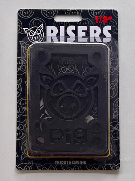 Pig Wheels hard risers 1/8" (x2) Black