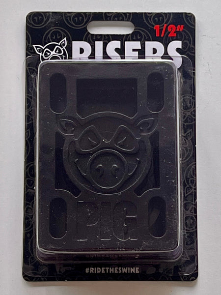 Pig Wheels hard risers 1/2" (x2) Black