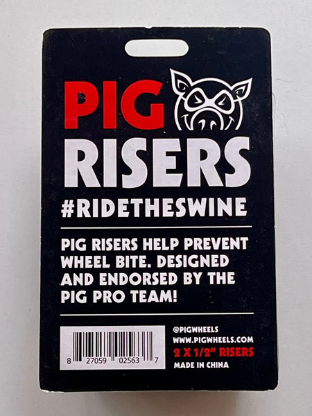Pig Wheels hard risers 1/2" (x2) Black