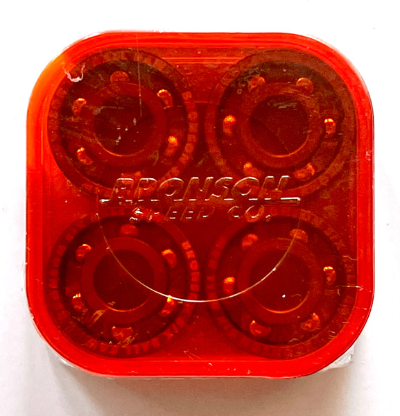 Bronson Speed Co. skateboard bearings Raw 6 balls (Pack of 8) Silver / Orange