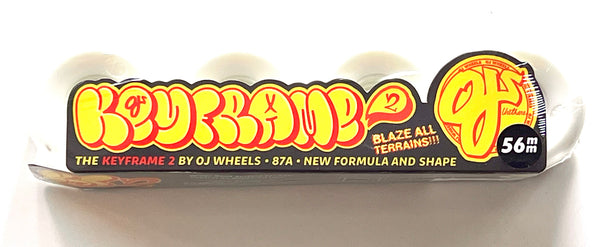 OJ skateboard wheels keyframe 2 87a white 56mm