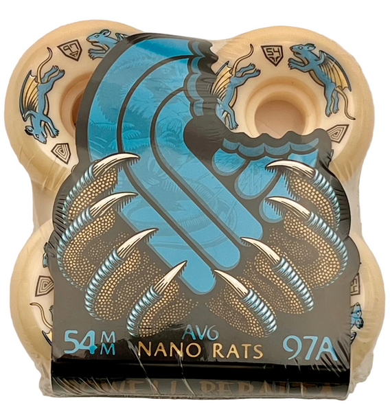 Powell Peralta skateboard wheels Dragon Formula Nano Rats AV6 97A 54mm (Pack of 4)