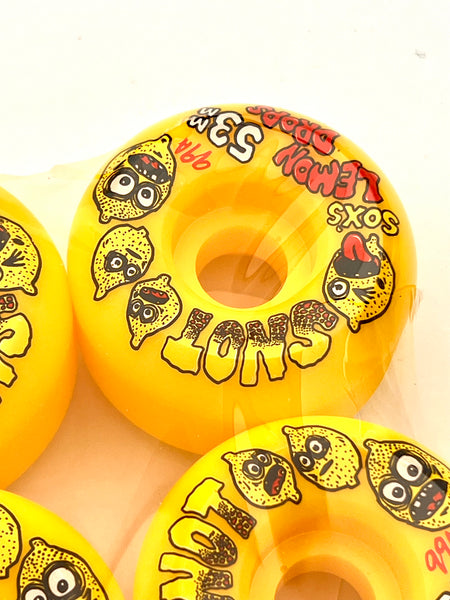 Snot skateboard wheels Sox Lemon Drops Conical Yellow 99A 53mm (Pack of 4)