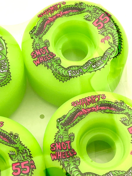 Snot skateboard wheels Swampy Four Hour Conical Neon Green 99A 55mm (Pack of 4)