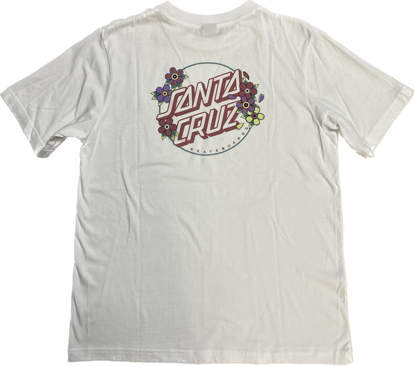 Santa Cruz Womens Blooming Dot T-Shirt White Size Small Sample 50% Off