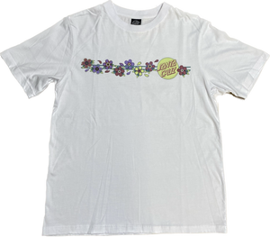 Santa Cruz Womens Blooming Dot T-Shirt White Size Small Sample 50% Off