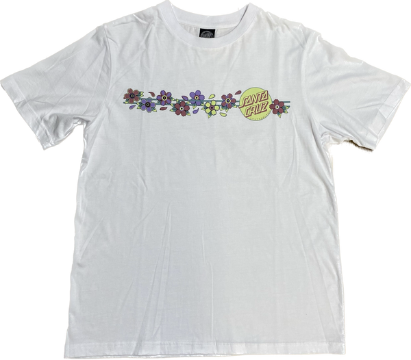 Santa Cruz Womens Blooming Dot T-Shirt White Size Small Sample 50% Off