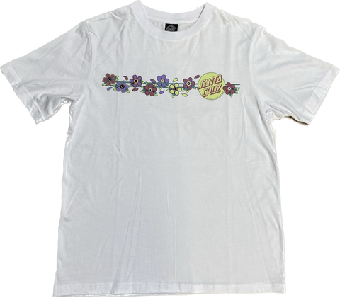 Santa Cruz Womens Blooming Dot T-Shirt White Size Small Sample 50% Off