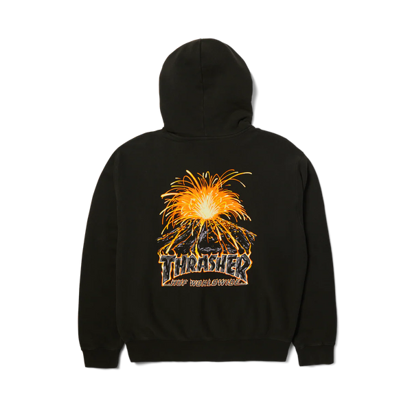 Huf x Thrasher pullover hoodie Meltdown Heavyweight Black