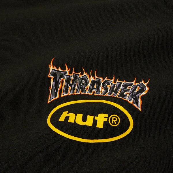 Huf x Thrasher pullover hoodie Meltdown Heavyweight Black