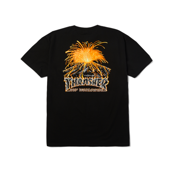 Huf x Thrasher tee shirt Meltdown Black