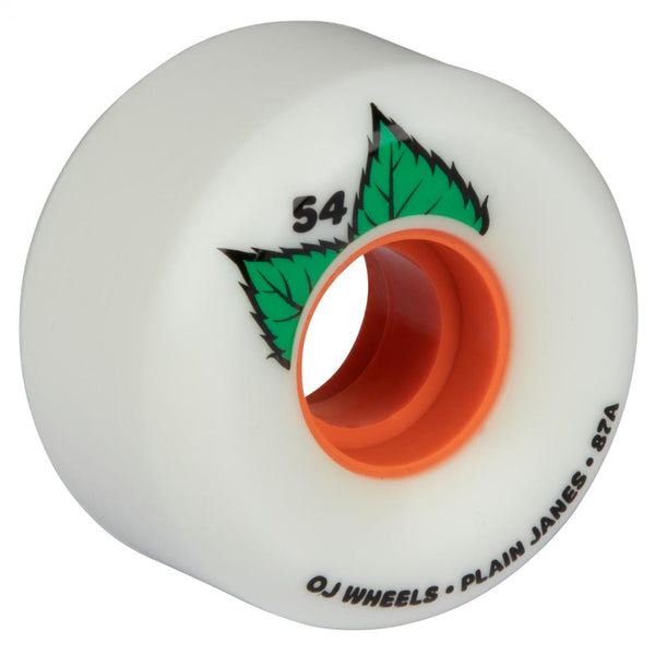OJ skateboard wheels soft plain jane keyframe 87a white 54mm