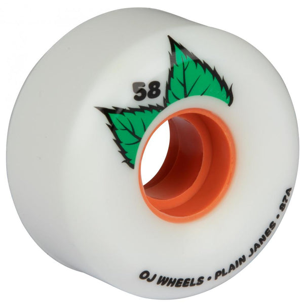 OJ skateboard wheels soft plain jane keyframe 87a white 58mm