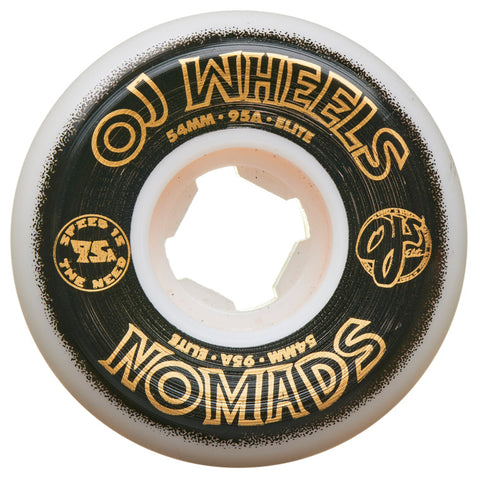OJ skateboard Wheels Elite Nomads 54mm 95A White pack of x4