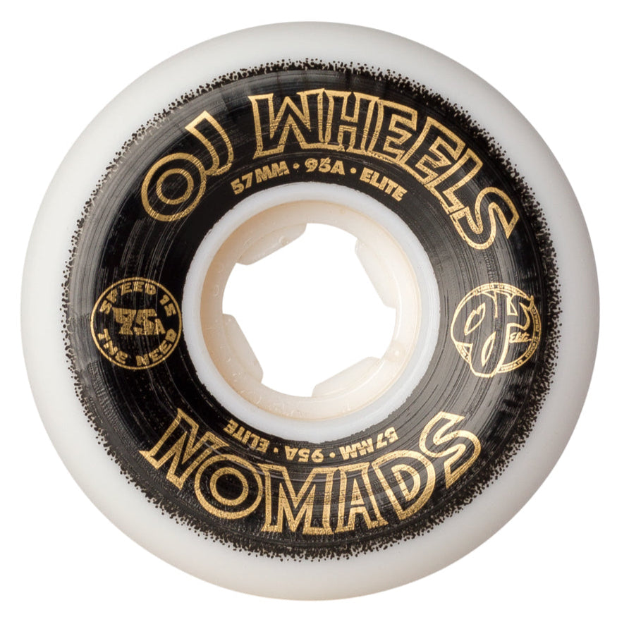 OJ skateboard Wheels Elite Nomads 57mm 95A White pack of x4