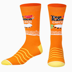 Odd Sox Mens Top Ramen Chicken Socks Orange