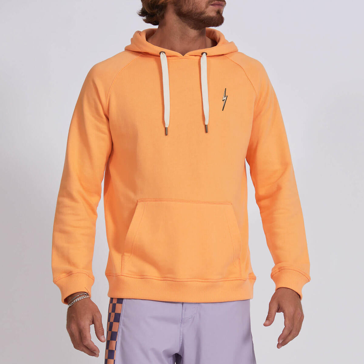 Lightning Bolt Pixel Art Hoodie Coral