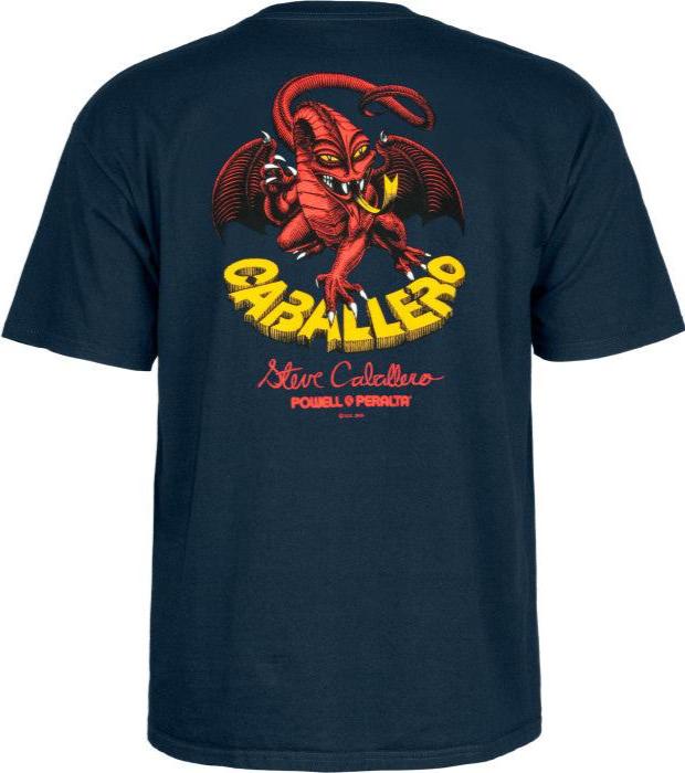 Powell Peralta Short sleeves tee shirt Steve Caballero Classic Dragon II Navy