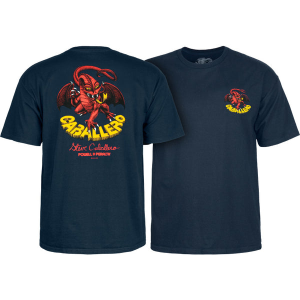 Powell Peralta Short sleeves tee shirt Steve Caballero Classic Dragon II Navy