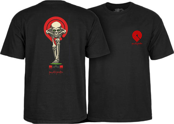 Powell Peralta Short sleeves tee shirt Tucking Skeleton Black