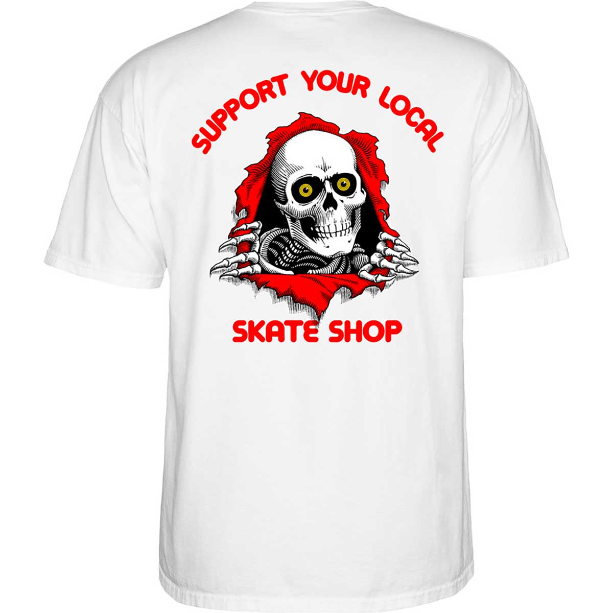 Powell Peralta Ripper Support Your Local Skateshop T-Shirt White CTMPP2SYLSSWM
