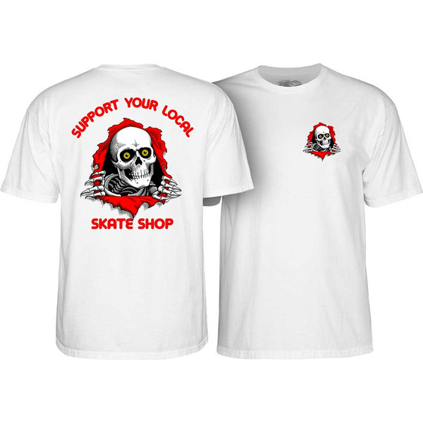 Powell Peralta Ripper Support Your Local Skateshop T-Shirt White CTMPP2SYLSSWM