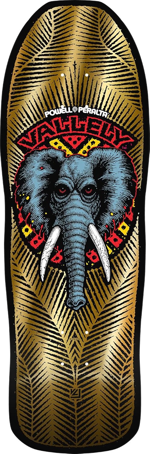 Powell Peralta skateboard deck Mike Vallely Elephant Gold Foil 10"