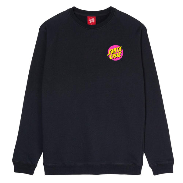 Santa Cruz Crew Style Dot Mens Crew Sweater Black