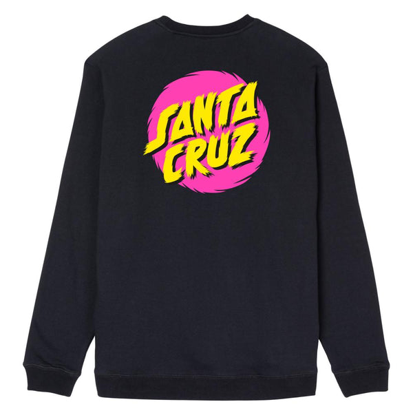 Santa Cruz Crew Style Dot Mens Crew Sweater Black