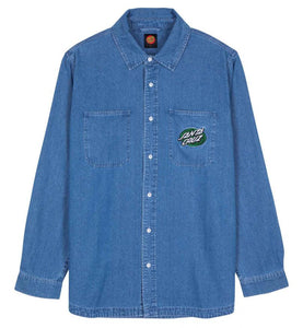 Santa Cruz Shirt Global Oval Dot Denim Shirt Classic Blue