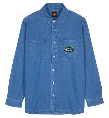 Santa Cruz Shirt Global Oval Dot Denim Shirt Classic Blue
