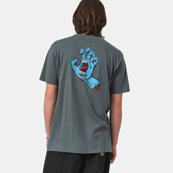 Santa Cruz tee shirt Screaming Hand Chest Storm Grey