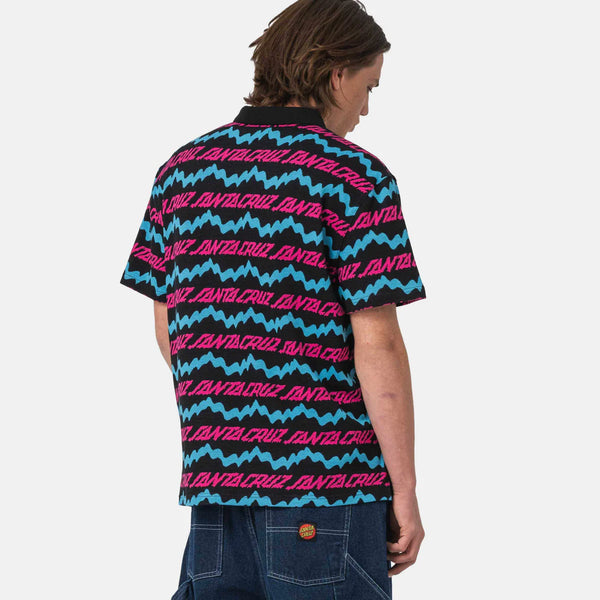 Santa Cruz polo shirt short sleeve Slime Drip Black