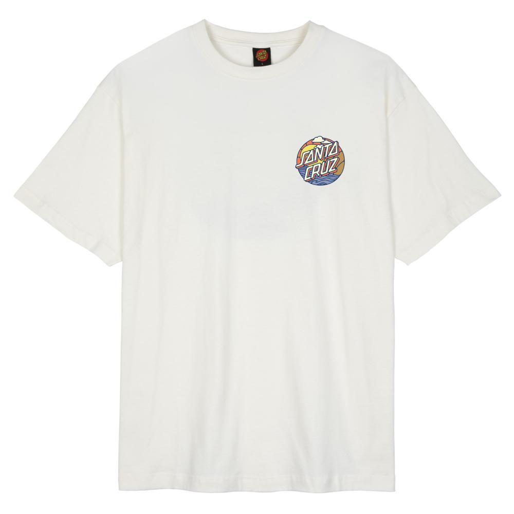Santa Cruz Cliff View Dot T-Shirt Adult Small White Sample 50% off
