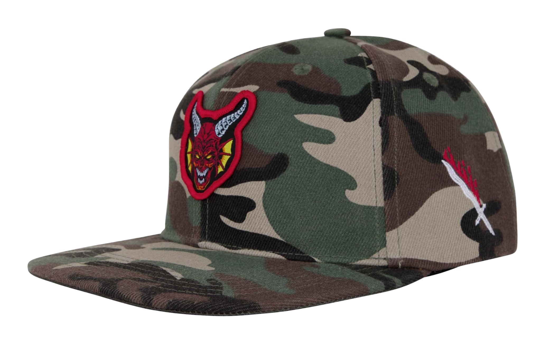 Santa Cruz x Stranger Things Season 5 snapback cap Hellfire Club Camo