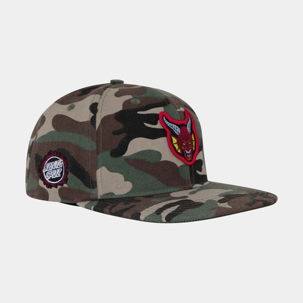 Santa Cruz x Stranger Things Season 5 snapback cap Hellfire Club Camo