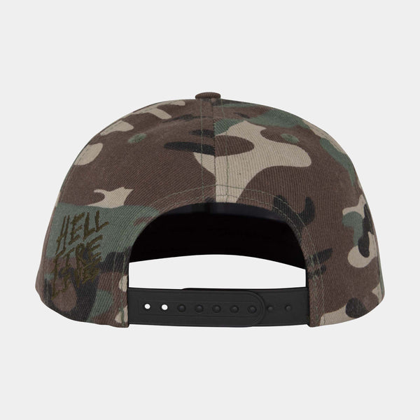 Santa Cruz x Stranger Things Season 5 snapback cap Hellfire Club Camo