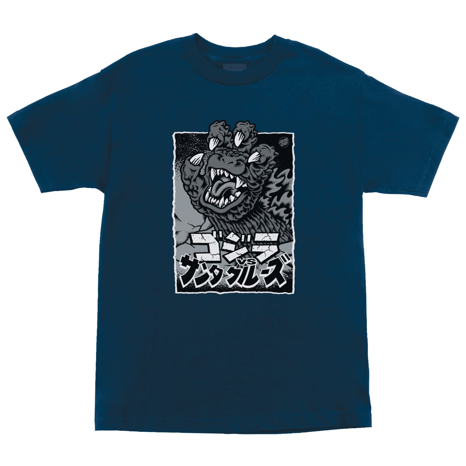 Santa Cruz x Godzilla Short sleeves tee shirt Hand Front Navy