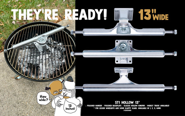 Slappy skateboard truck ST1 Hollow Polished - 13" (x2)