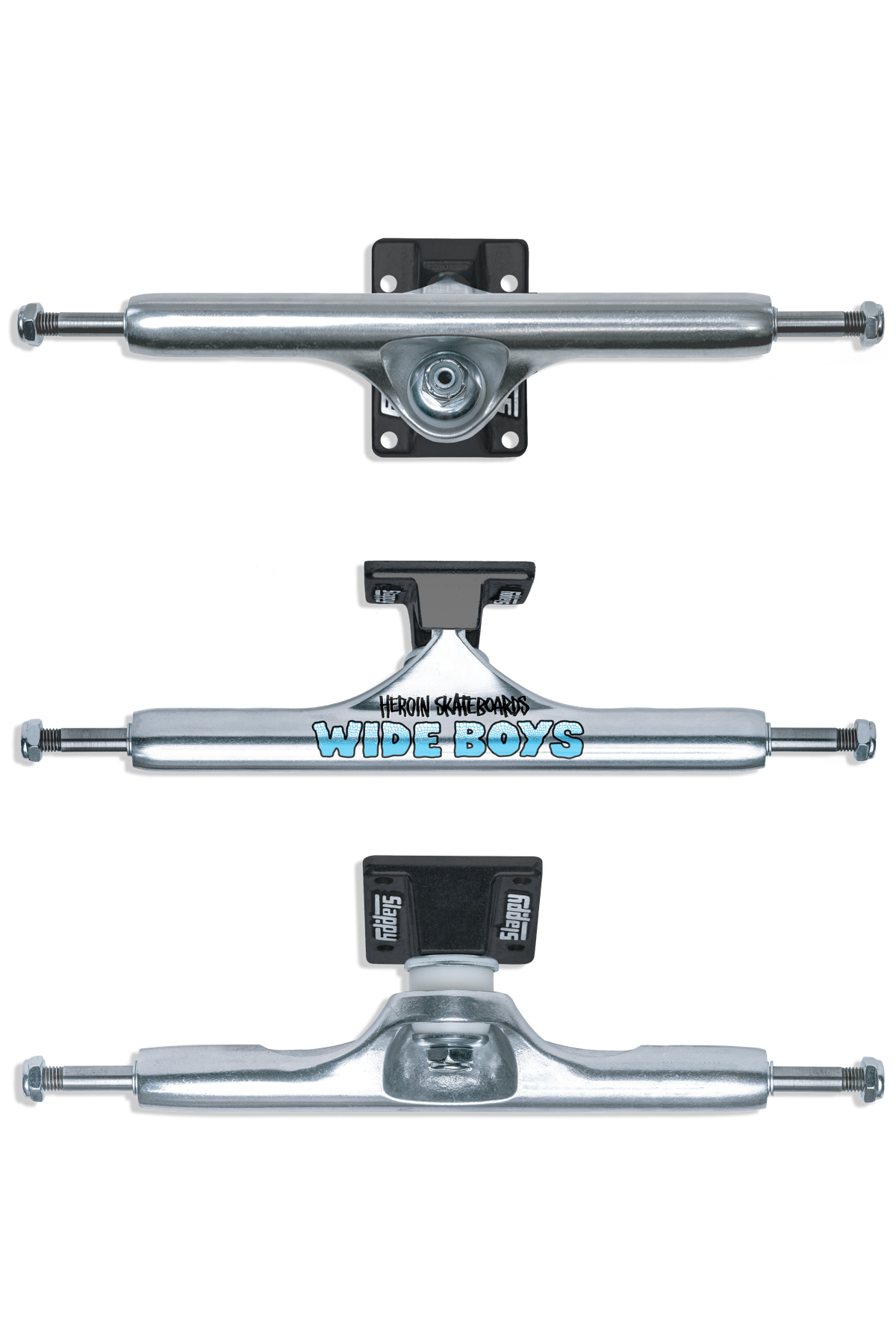 Slappy skateboard truck ST1 Hollow Wide Boy Polished / Black - 11" (x2)