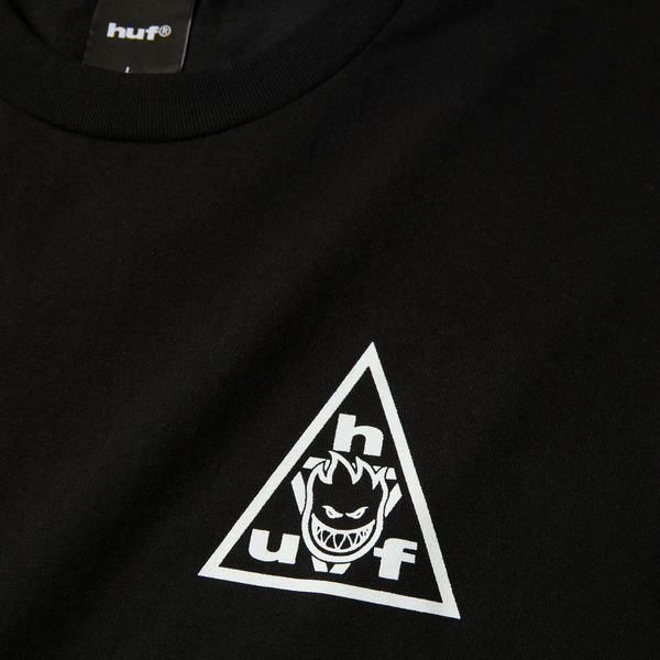 Huf x Spitfire tee shirt Sticker Triple Triangle - Black