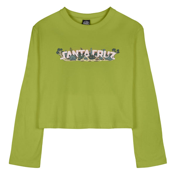 Santa Cruz Desert Strip Long Sleeve T-Shirt Cactus Green Small Sample 50% off
