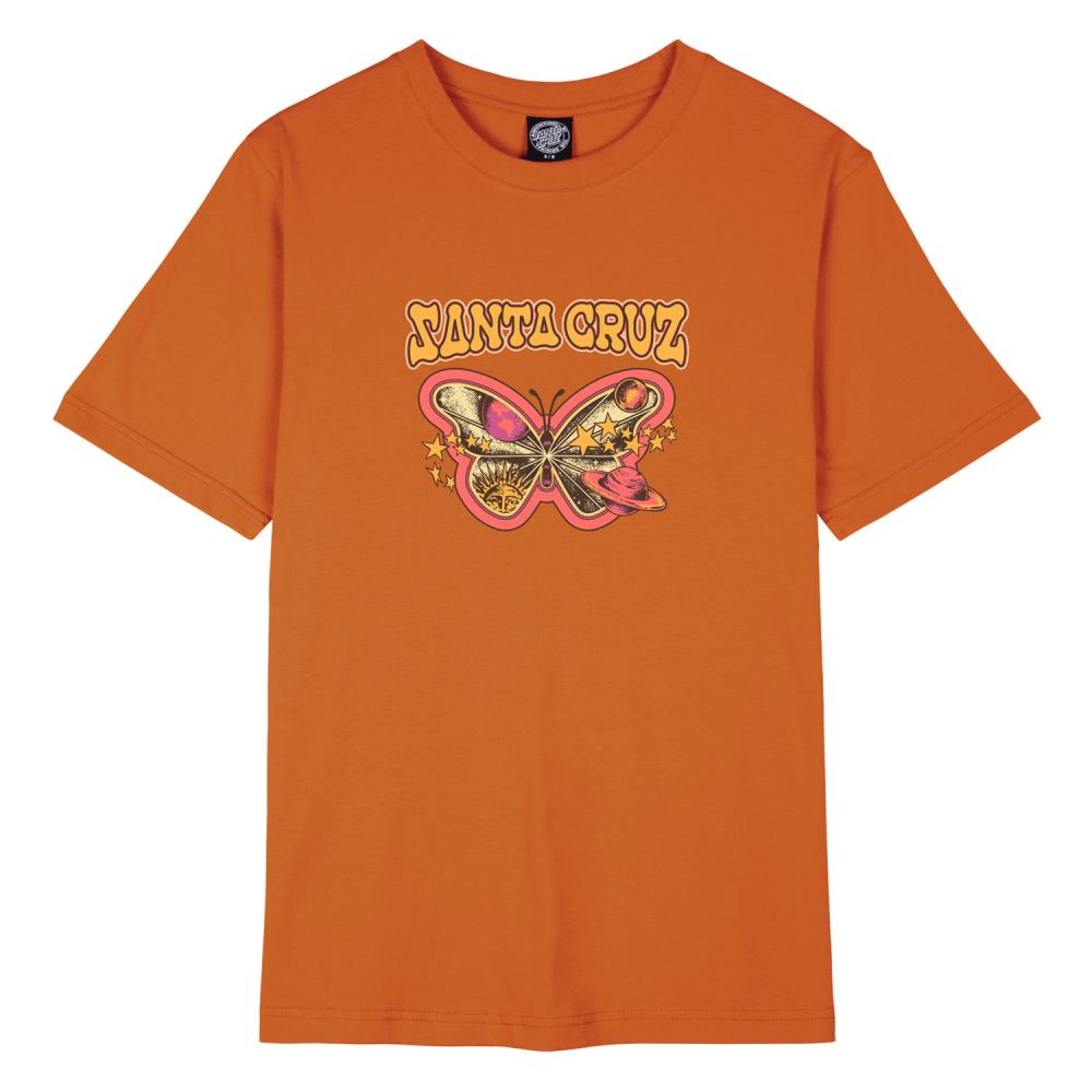 Santa Cruz Womens Galactic Butterfly T-Shirt Ginger Biscuit Small Sample 40% off