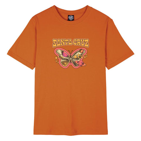Santa Cruz Womens Galactic Butterfly T-Shirt Ginger Biscuit Small Sample 40% off