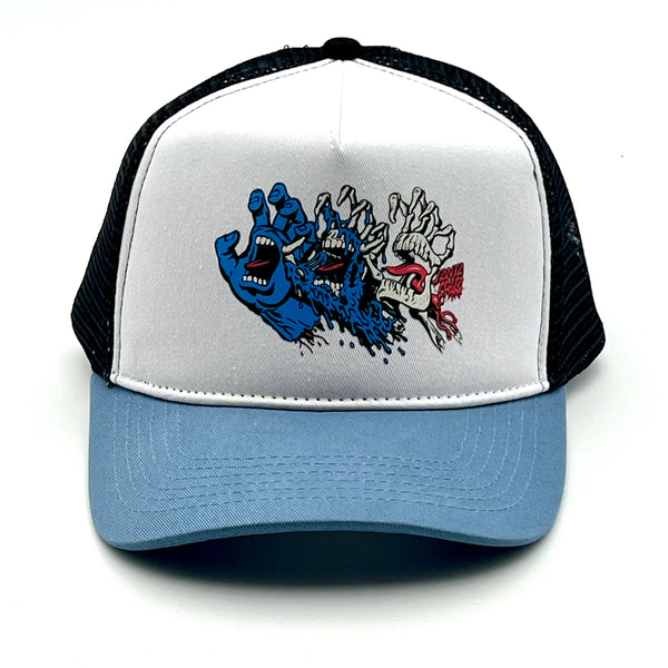 Santa Cruz Mesh back Cap Evolved Hand White / Dusty Blue One size