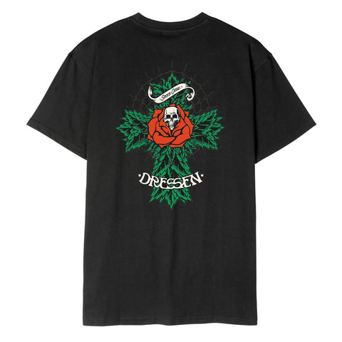 Santa Cruz Tee shirt Dressen Rose Cross Black