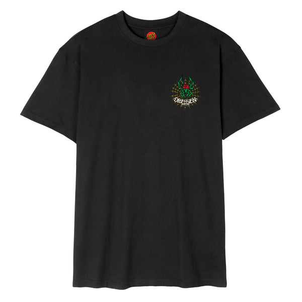 Santa Cruz Tee shirt Dressen Rose Cross Black