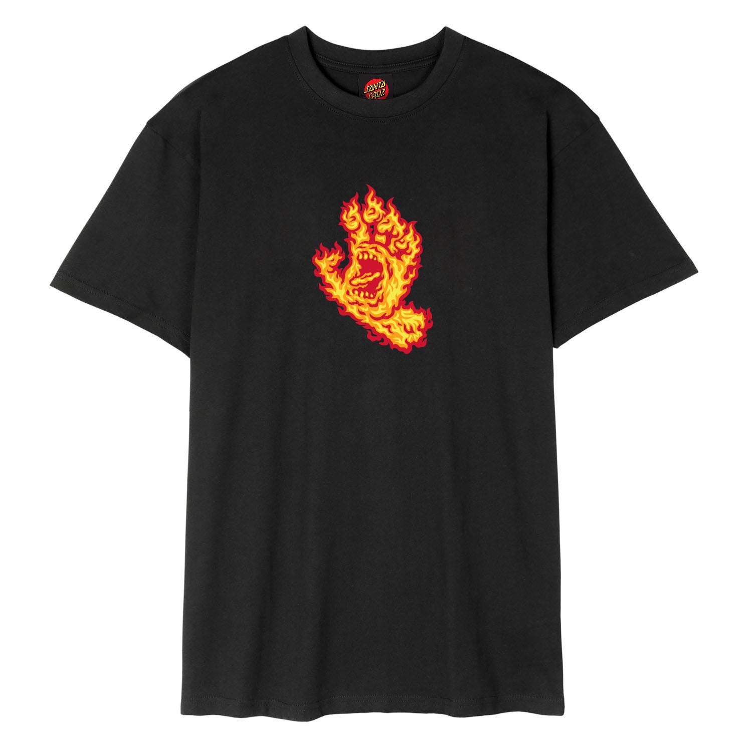Santa Cruz Tee shirt Flame Hand Black
