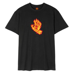 Santa Cruz Tee shirt Flame Hand Black